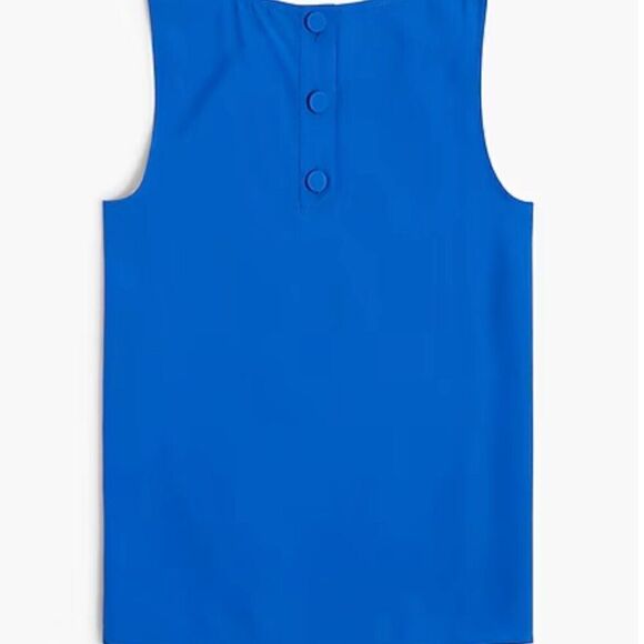 J. Crew factory Sleeveless button-back shell in bright Grotto NWT Size XS - Picture 4 of 10
